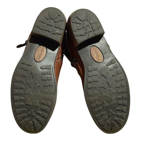 Earth Origins Brown Ankle Boots Women's Size 8 M Zip Ruched Buckle Low Heel - Picture 8 of 8